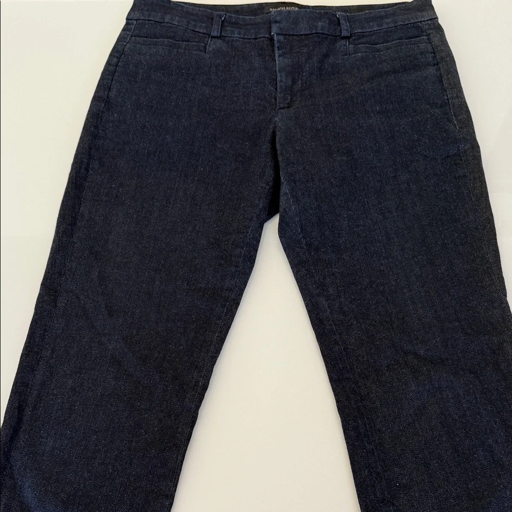 Banana Republic Jeans Size 4 Petite Womens Sloan Fit Straight Dark Wash Blue